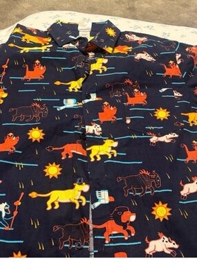 Men's Navy Animal Print Shirt
